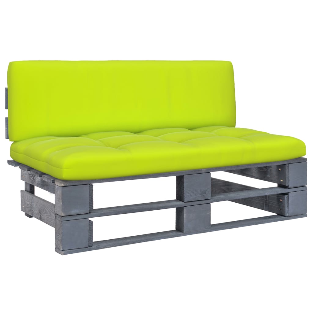 Garten-Paletten-Mittelsofa Grau Imprägniertes Kiefernholz
