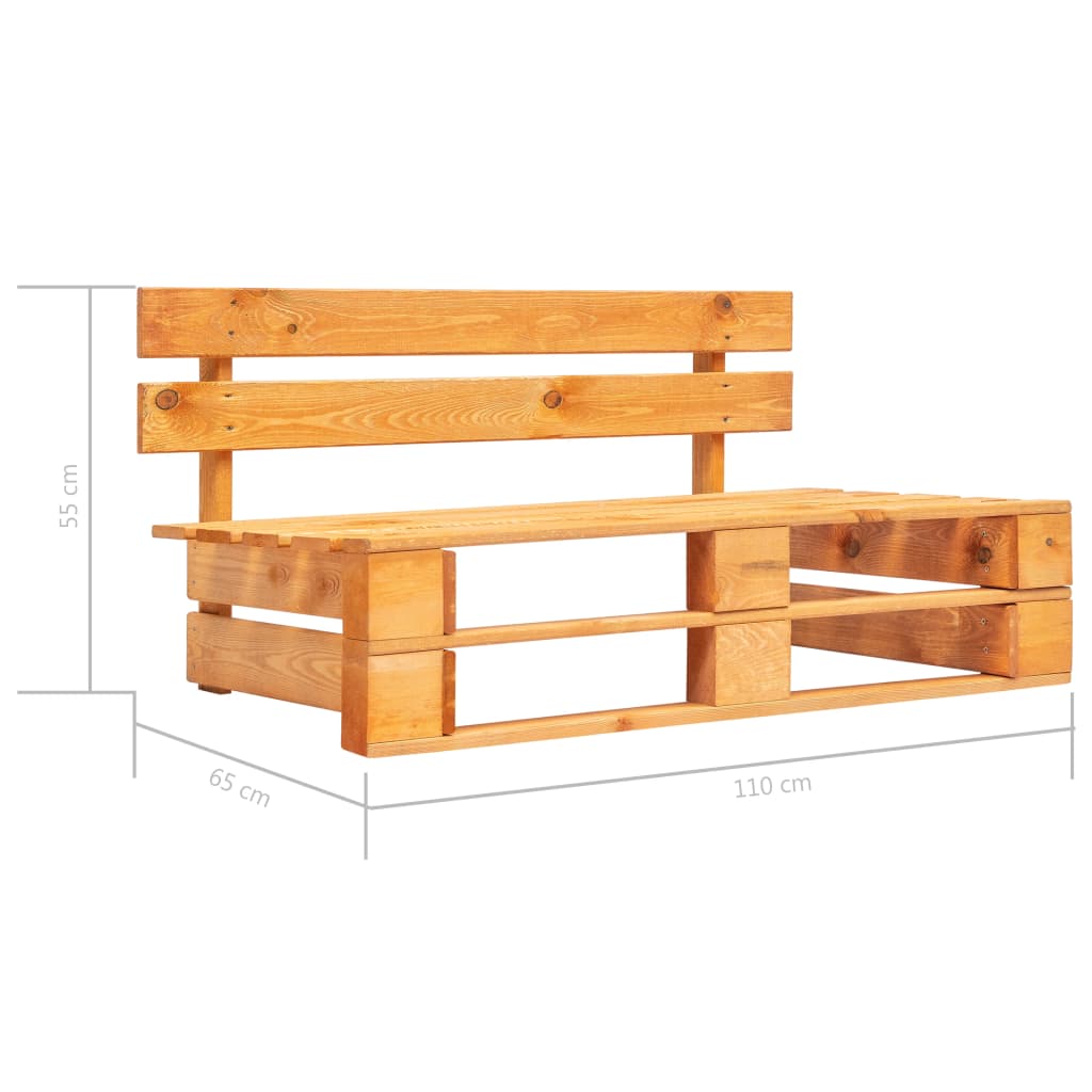 Garten-Paletten-Mittelsofa Honigbraun Imprägniertes Kiefernholz