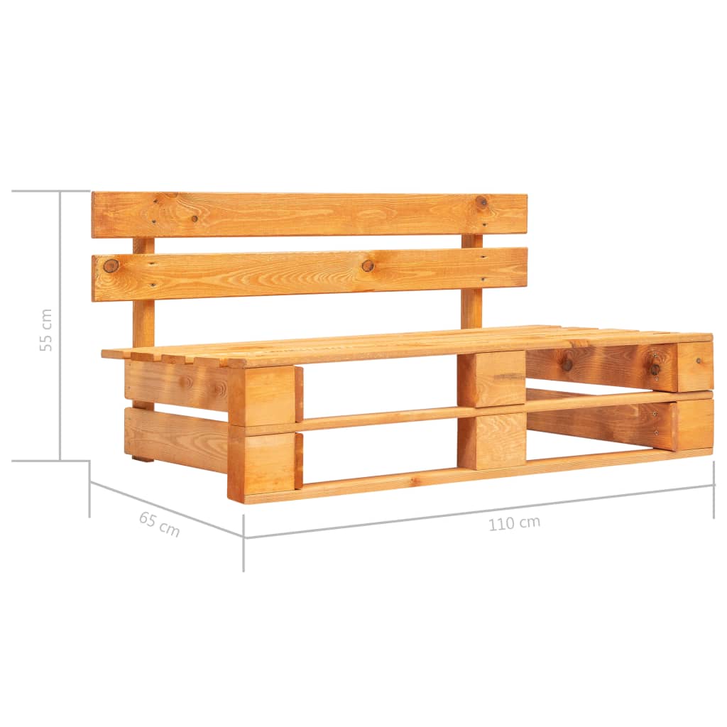 Garten-Paletten-Mittelsofa Honigbraun Imprägniertes Kiefernholz