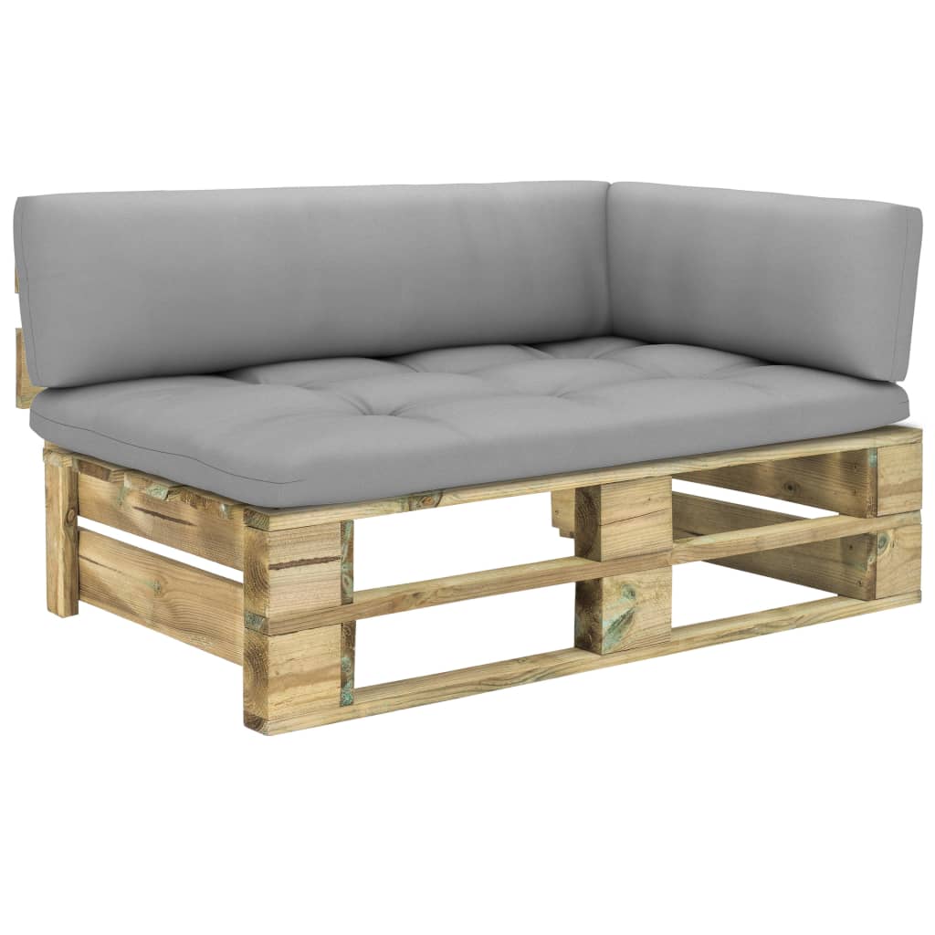 Garten-Paletten-Ecksofa Grün Imprägniertes Kiefernholz