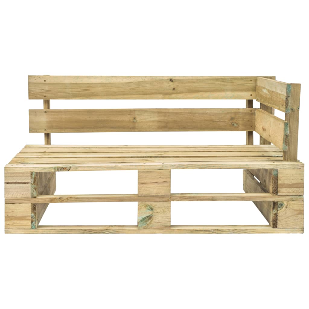 Garten-Paletten-Ecksofa Grün Imprägniertes Kiefernholz