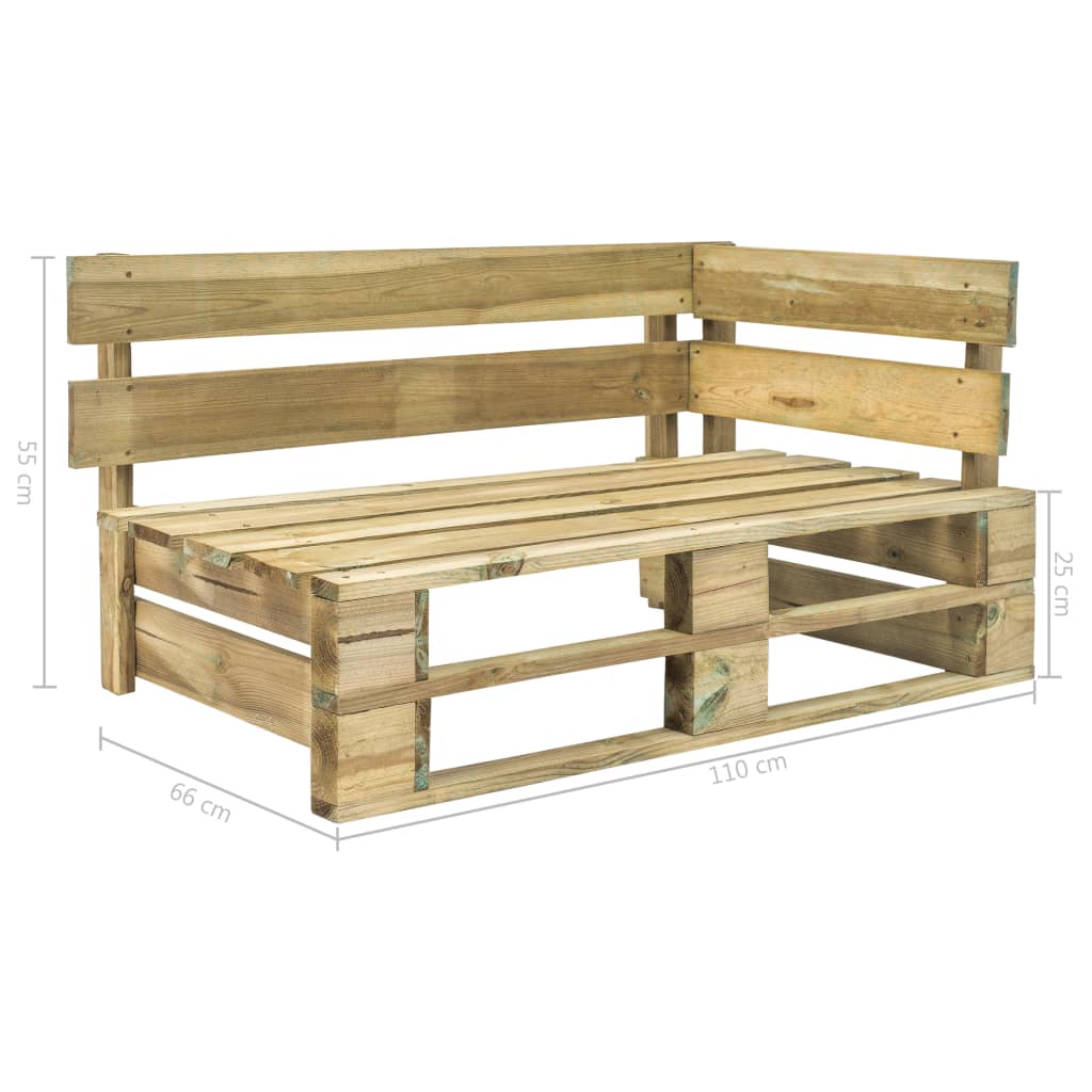 Garten-Paletten-Ecksofa Grün Imprägniertes Kiefernholz