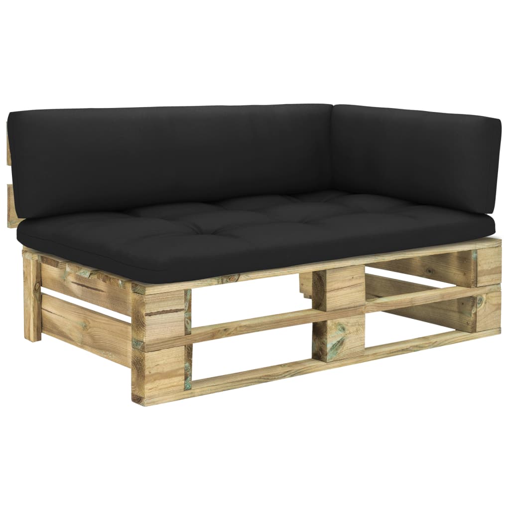Garten-Paletten-Ecksofa Grün Imprägniertes Kiefernholz
