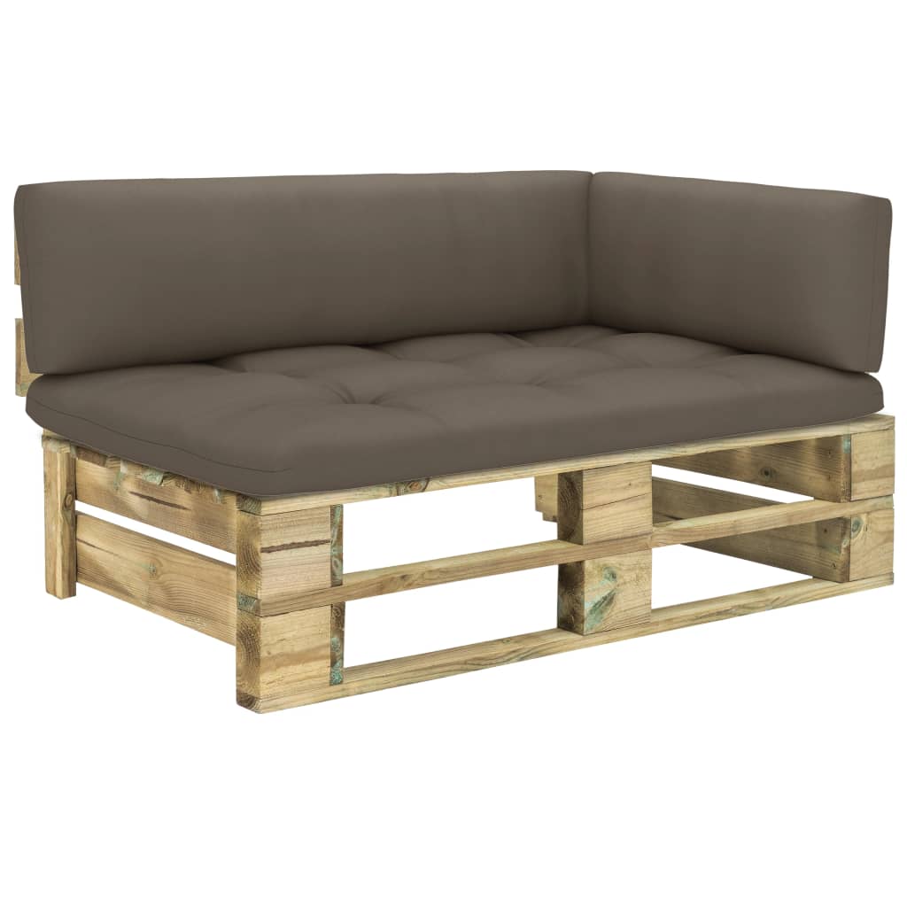 Garten-Paletten-Ecksofa Grün Imprägniertes Kiefernholz