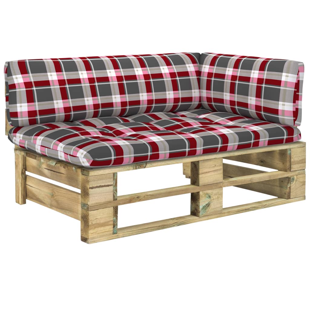 Garten-Paletten-Ecksofa Grün Imprägniertes Kiefernholz