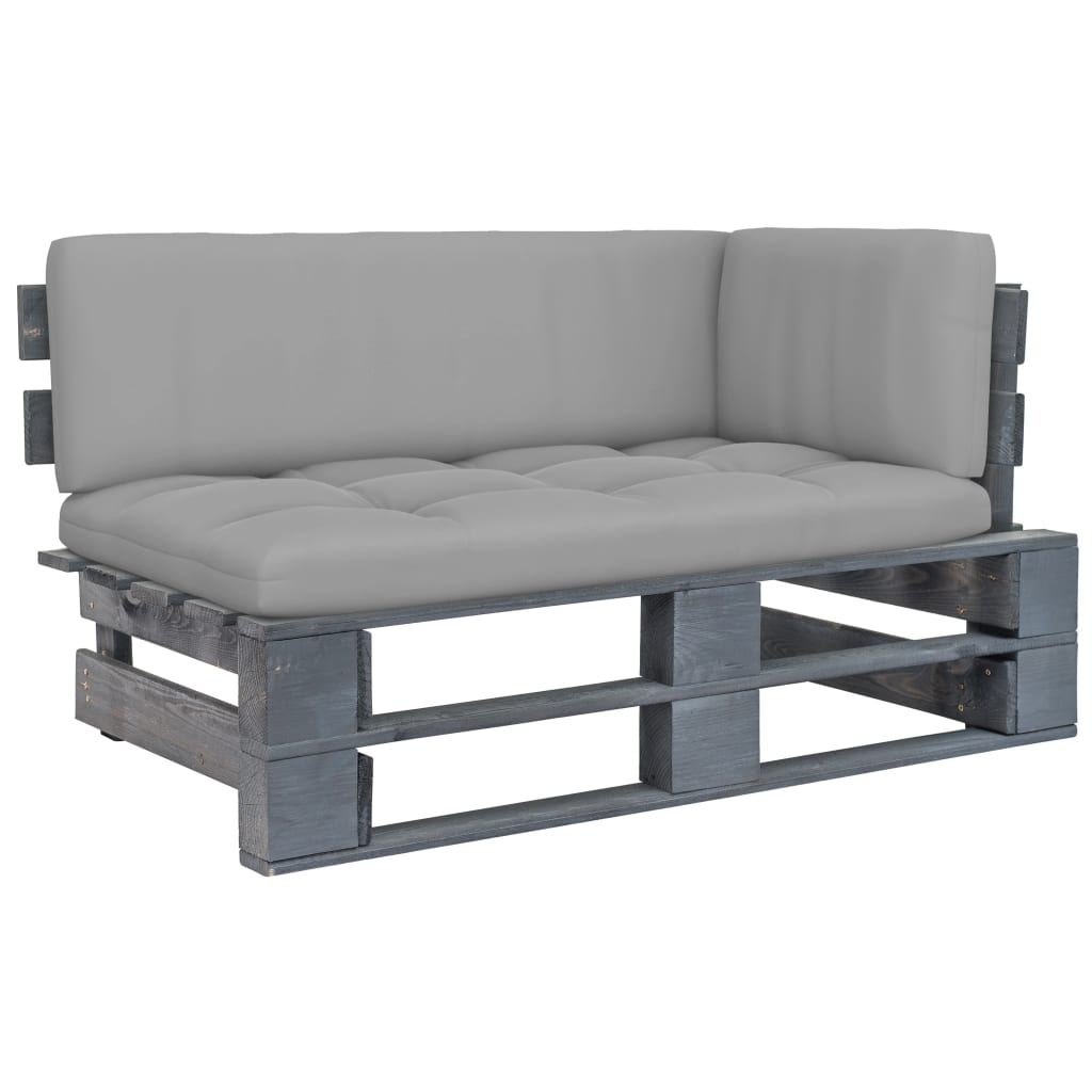 Garten-Paletten-Ecksofa Grau Imprägniertes Kiefernholz