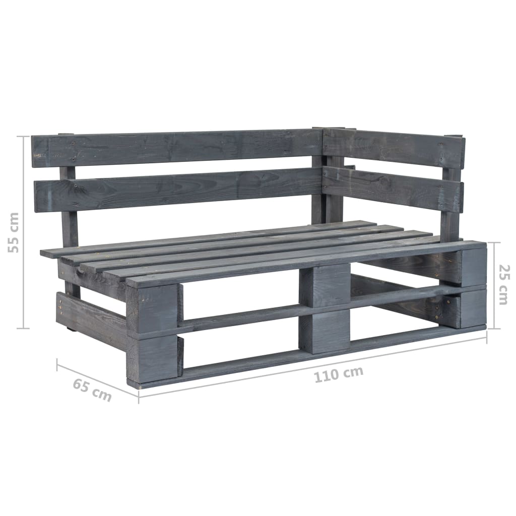 Garten-Paletten-Ecksofa Grau Imprägniertes Kiefernholz