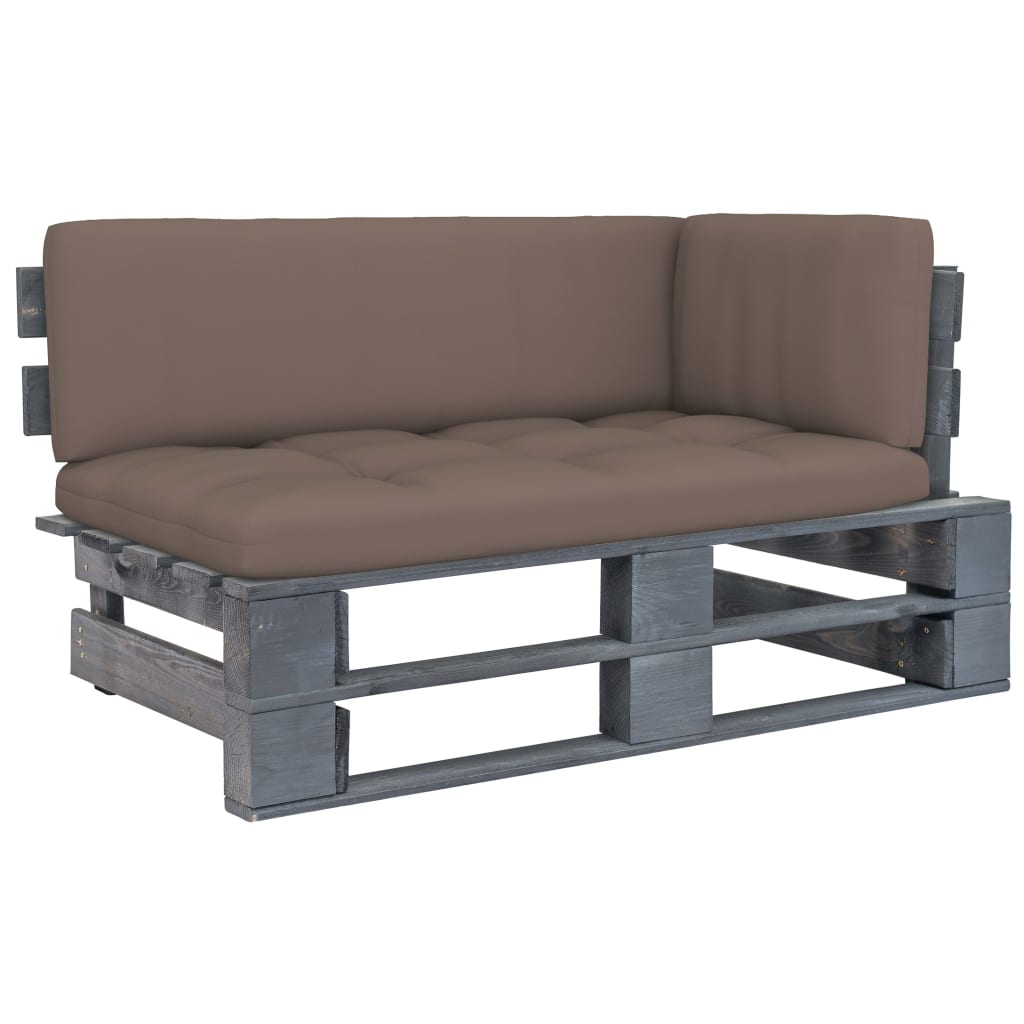 Garten-Paletten-Ecksofa Grau Imprägniertes Kiefernholz