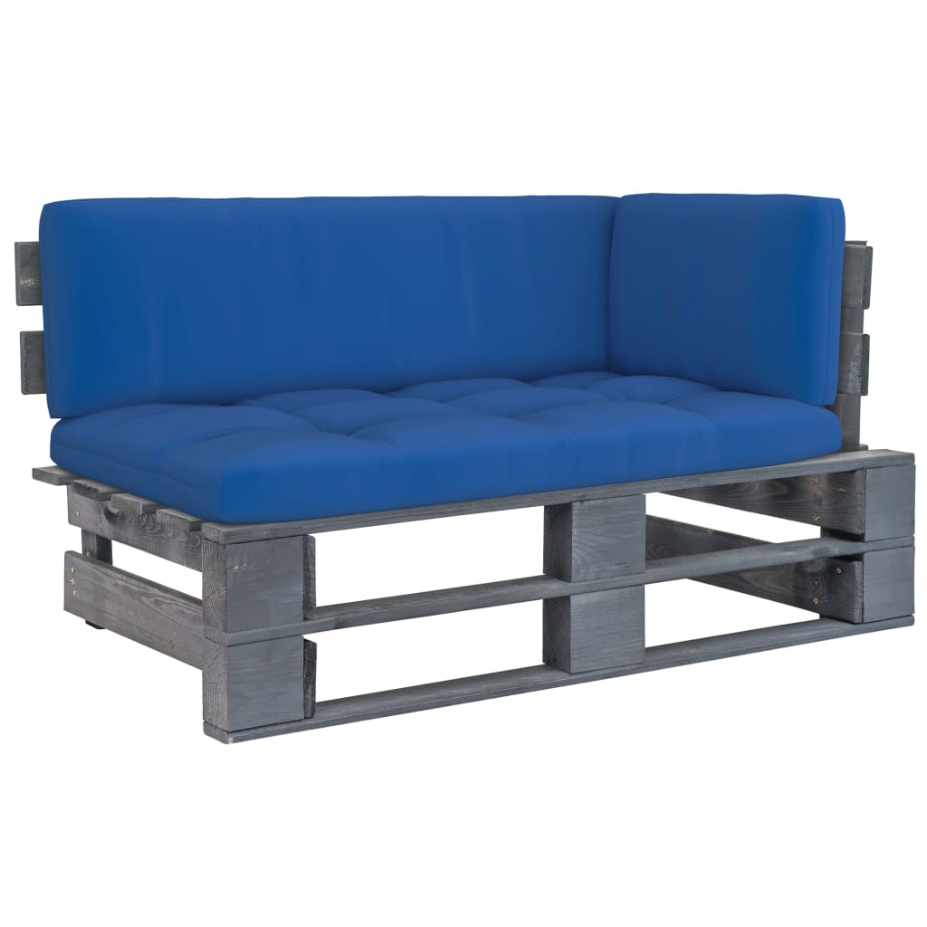 Garten-Paletten-Ecksofa Grau Imprägniertes Kiefernholz