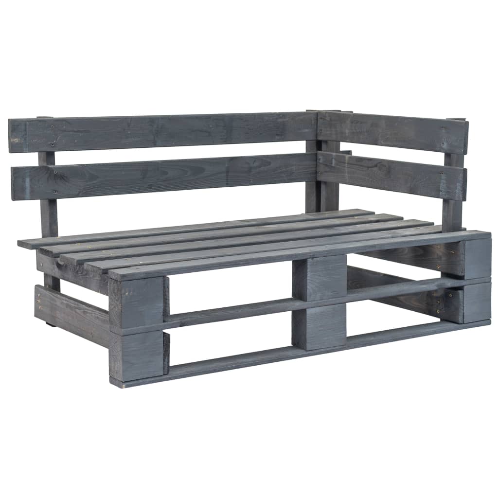 Garten-Paletten-Ecksofa Grau Imprägniertes Kiefernholz
