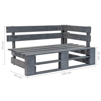 Thumbnail for Garten-Paletten-Ecksofa Grau Imprägniertes Kiefernholz