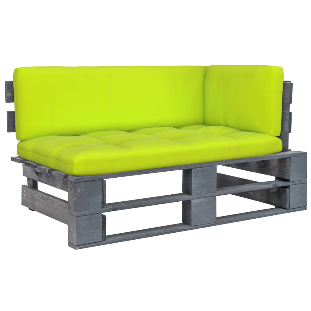Garten-Paletten-Ecksofa Grau Imprägniertes Kiefernholz