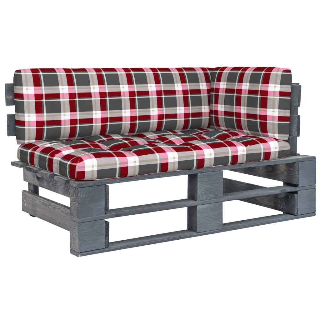 Garten-Paletten-Ecksofa Grau Imprägniertes Kiefernholz