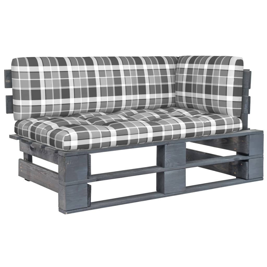Garten-Paletten-Ecksofa Grau Imprägniertes Kiefernholz