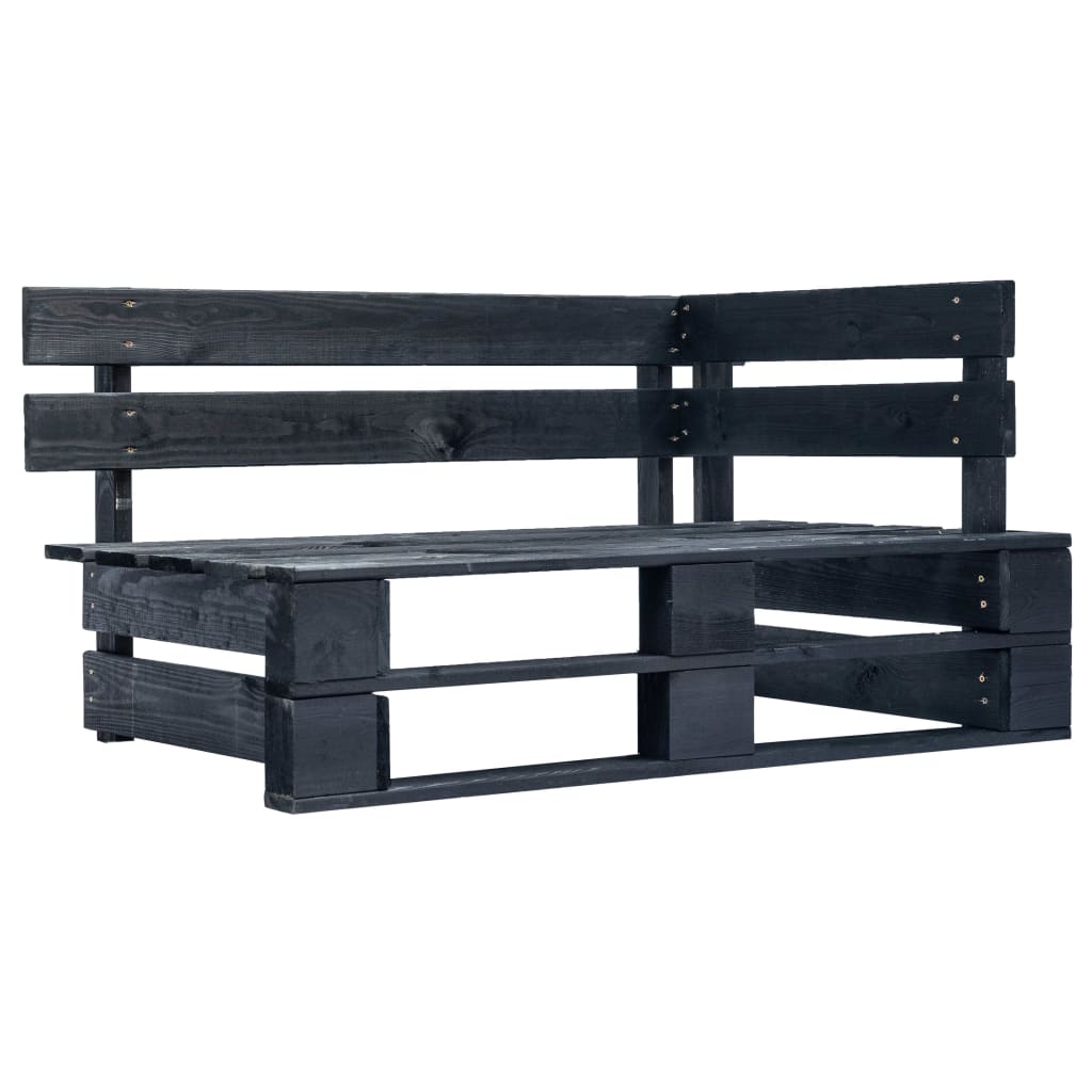 Garten-Paletten-Ecksofa Schwarz Imprägniertes Kiefernholz