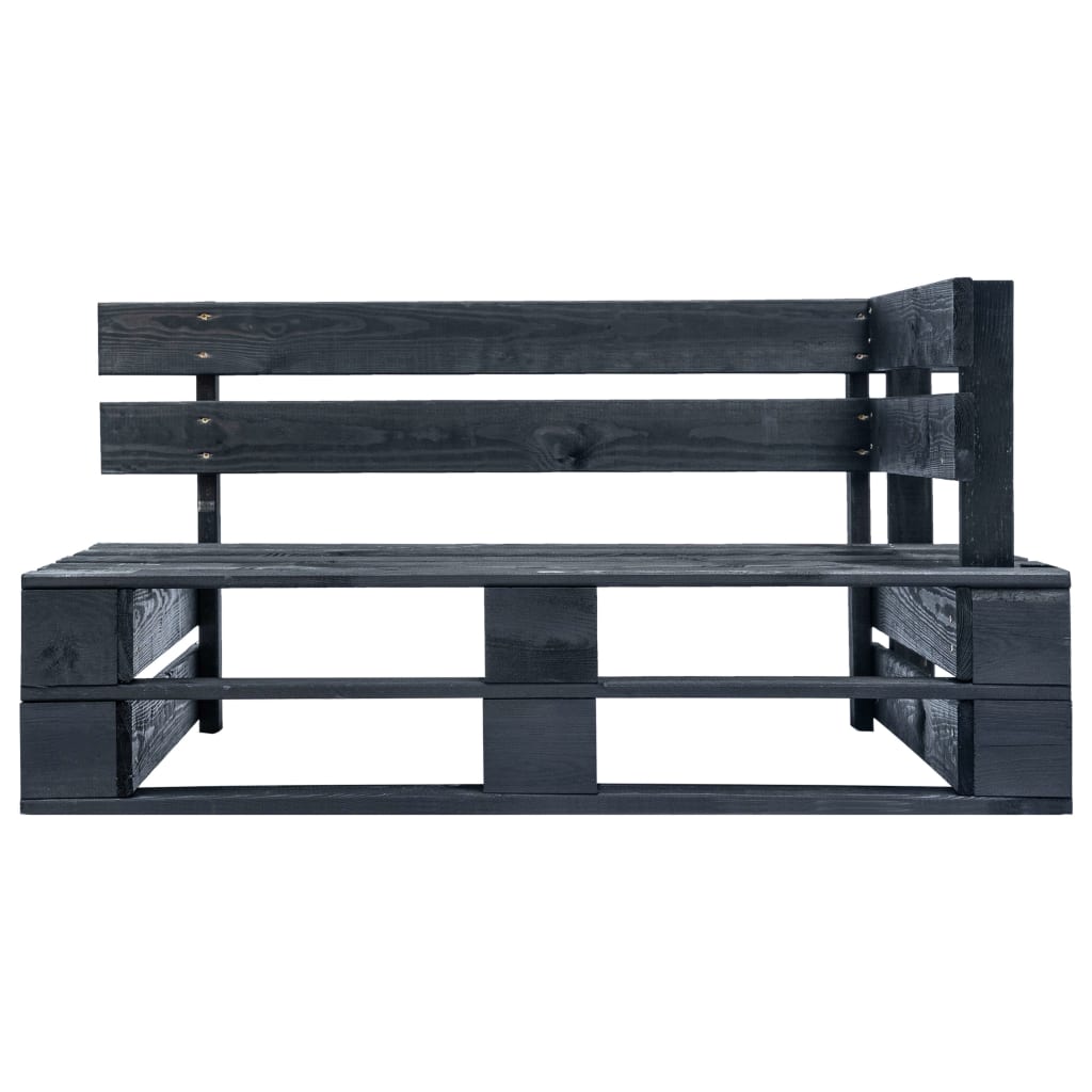 Garten-Paletten-Ecksofa Schwarz Imprägniertes Kiefernholz