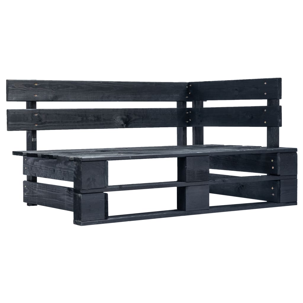 Garten-Paletten-Ecksofa Schwarz Imprägniertes Kiefernholz