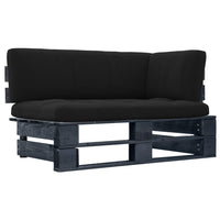 Thumbnail for Garten-Paletten-Ecksofa Schwarz Imprägniertes Kiefernholz