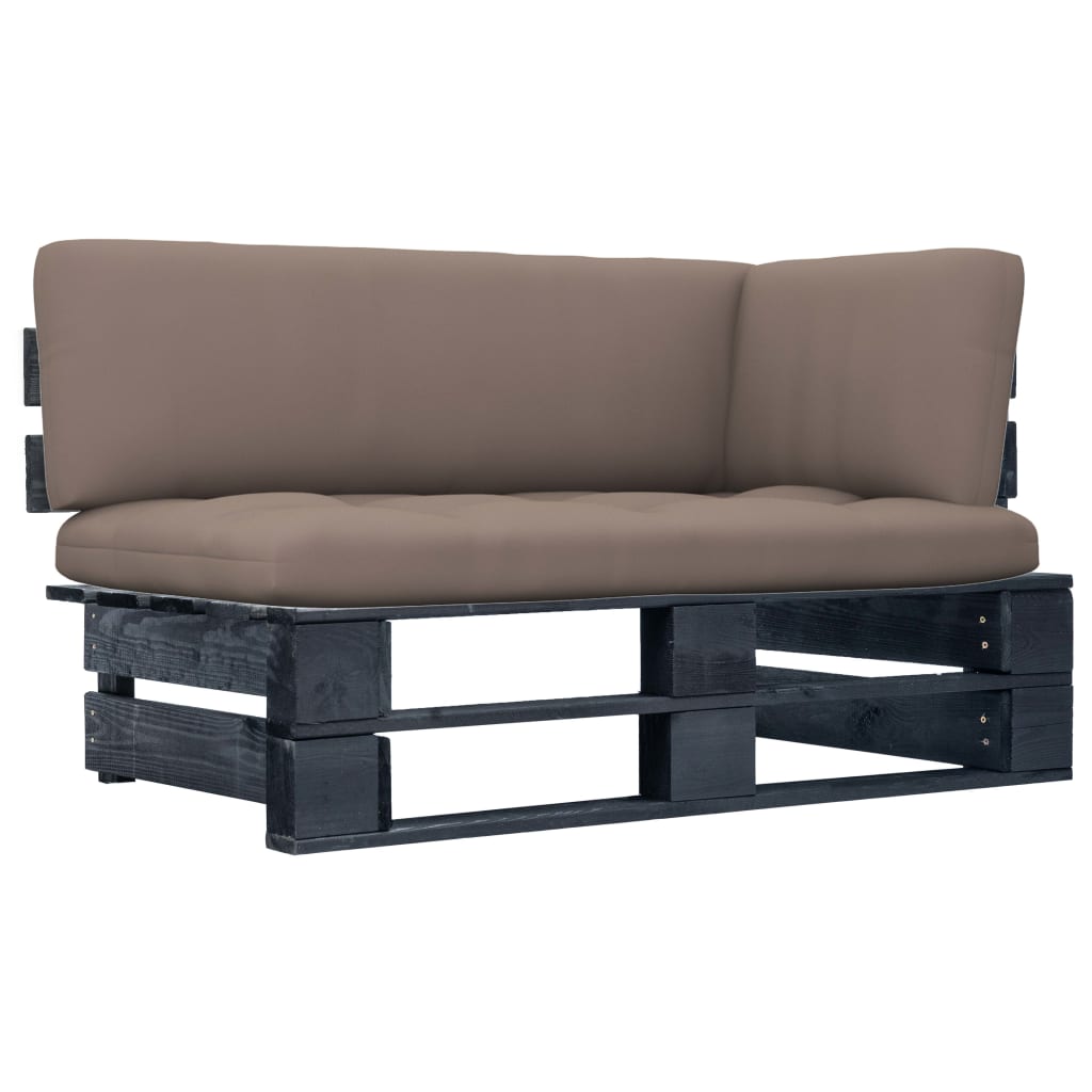 Garten-Paletten-Ecksofa Schwarz Imprägniertes Kiefernholz