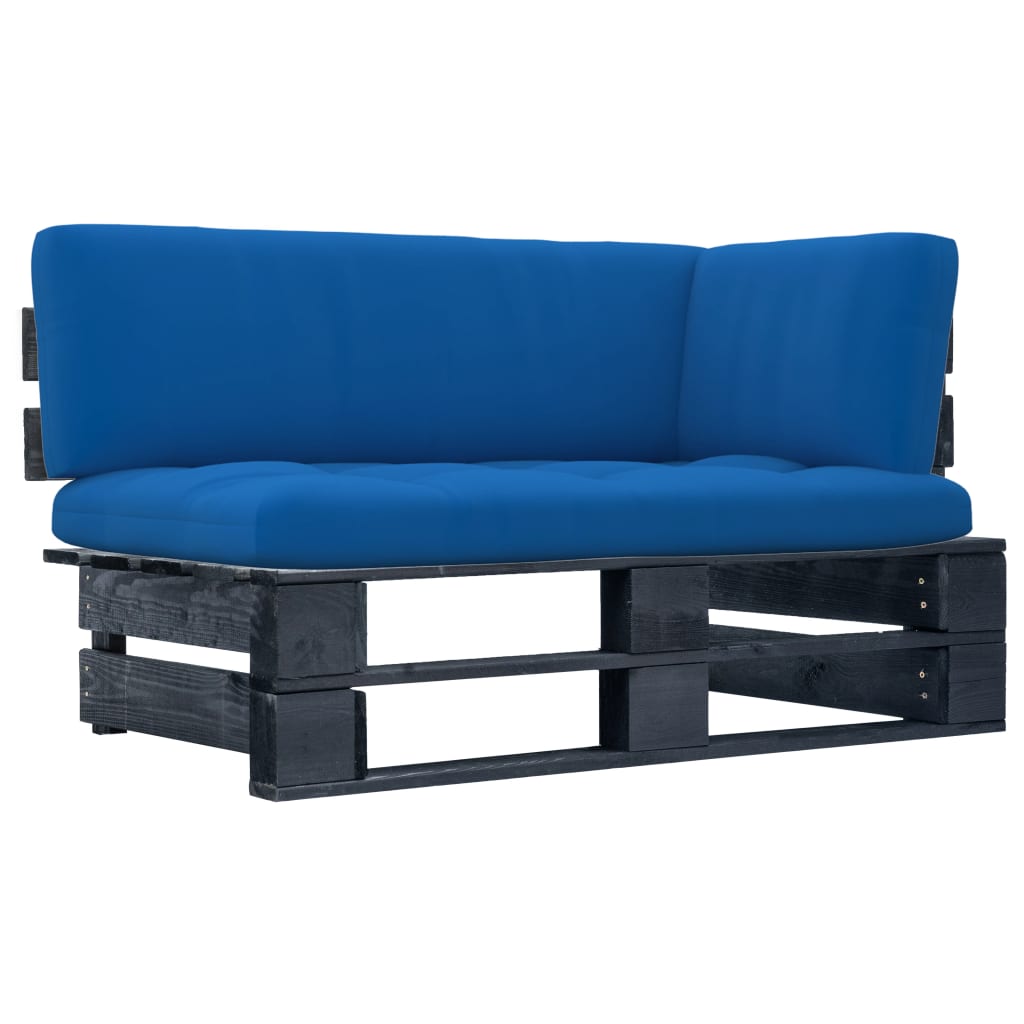 Garten-Paletten-Ecksofa Schwarz Imprägniertes Kiefernholz