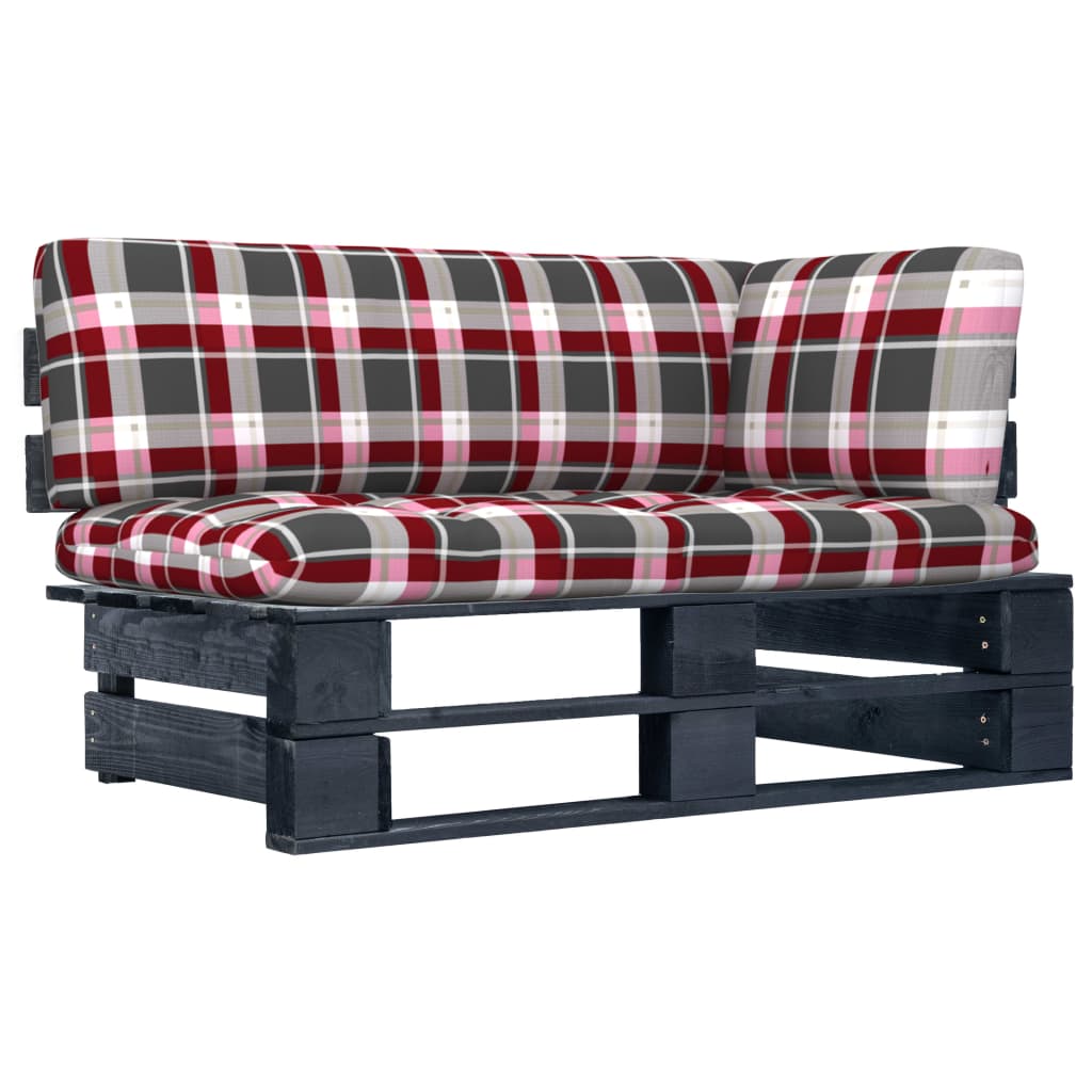 Garten-Paletten-Ecksofa Schwarz Imprägniertes Kiefernholz