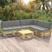 Thumbnail for 4-tlg Paletten-Lounge-Set + Kissen Kiefernholz Grün Imprägniert