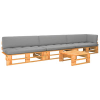 Thumbnail for 4-tlg. Paletten-Lounge-Set Honigbraun Imprägniertes Kiefernholz