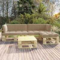 Thumbnail for 4-tlg. Paletten-Lounge-Set Grün Imprägniertes Kiefernholz