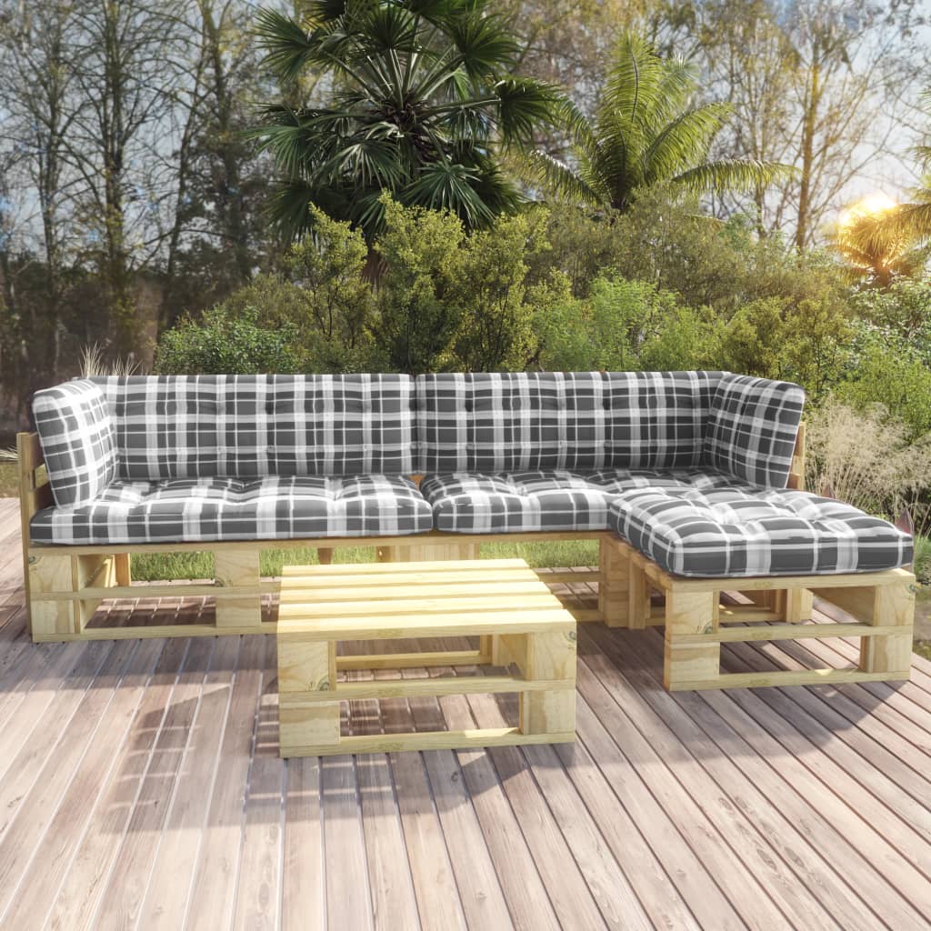 4-tlg. Paletten-Lounge-Set Grün Imprägniertes Kiefernholz