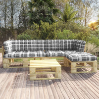 Thumbnail for 4-tlg. Paletten-Lounge-Set Grün Imprägniertes Kiefernholz