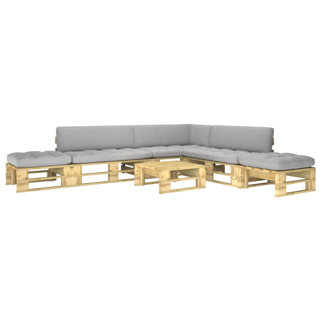 6-tlg. Paletten-Lounge-Set Grün Imprägniertes Kiefernholz