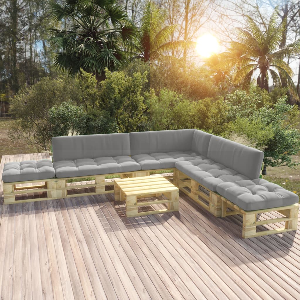 6-tlg. Paletten-Lounge-Set Grün Imprägniertes Kiefernholz