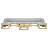 Thumbnail for 6-tlg. Paletten-Lounge-Set Grün Imprägniertes Kiefernholz