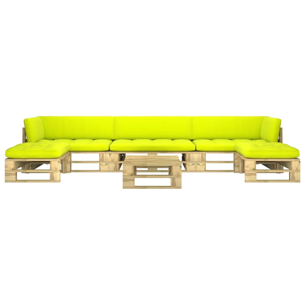 6-tlg. Paletten-Lounge-Set Grün Imprägniertes Kiefernholz