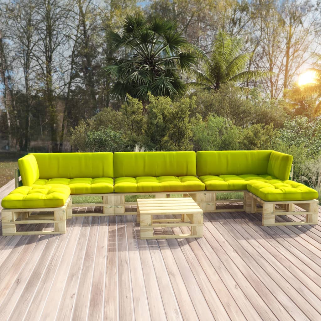 6-tlg. Paletten-Lounge-Set Grün Imprägniertes Kiefernholz