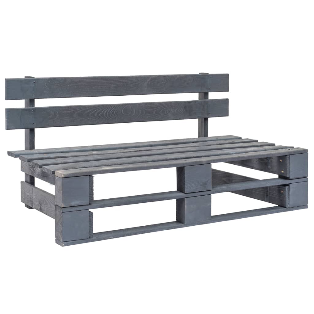 6-tlg. Paletten-Lounge-Set Grau Imprägniertes Kiefernholz