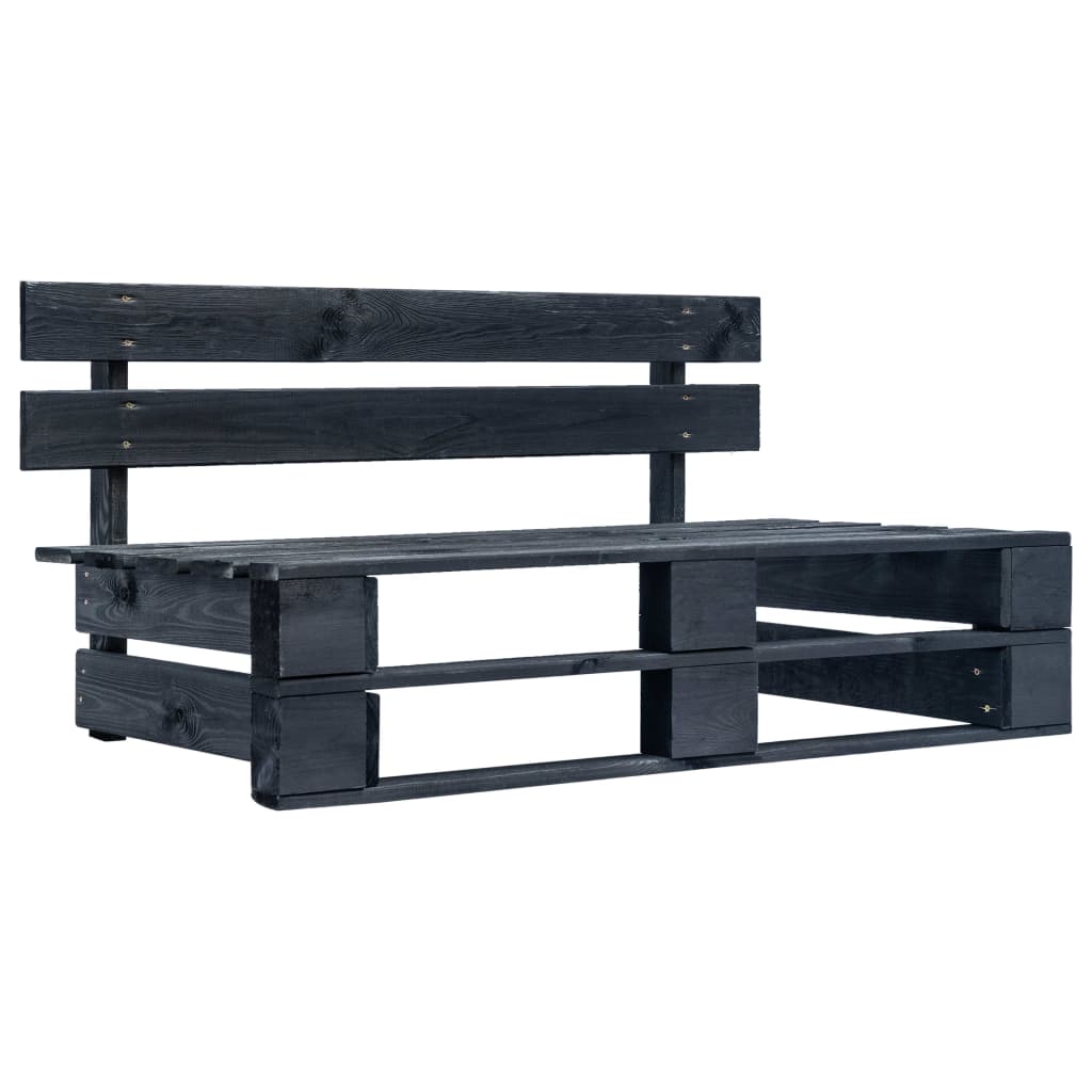 6-tlg. Paletten-Lounge-Set Schwarz Imprägniertes Kiefernholz