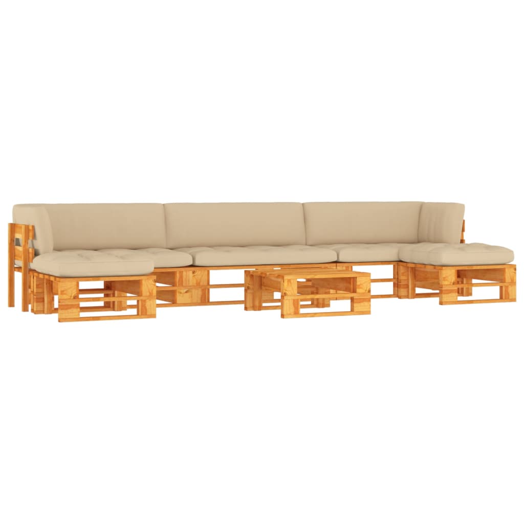 6-tlg. Paletten-Lounge-Set Honigbraun Imprägniertes Kiefernholz