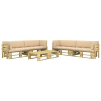 Thumbnail for 6-tlg. Paletten-Lounge-Set Grün Imprägniertes Kiefernholz
