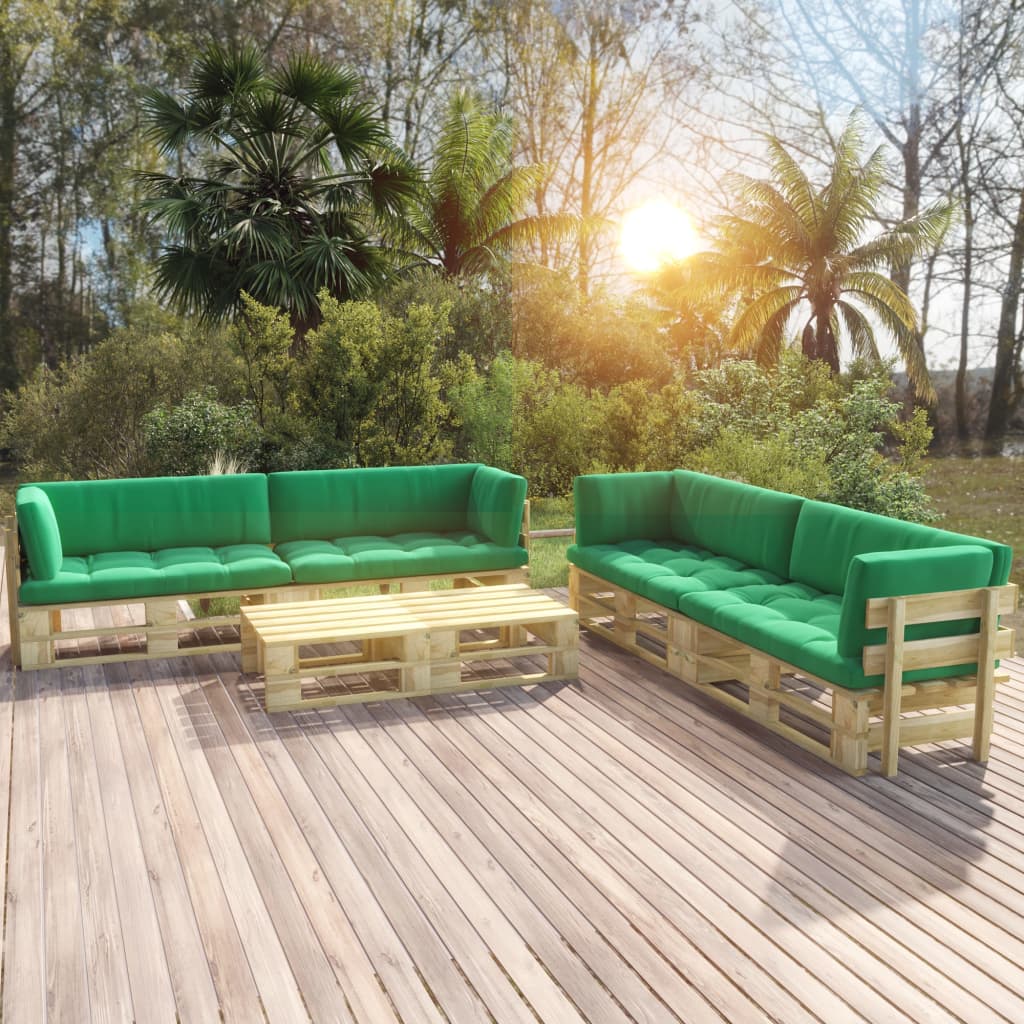 6-tlg. Paletten-Lounge-Set Grün Imprägniertes Kiefernholz