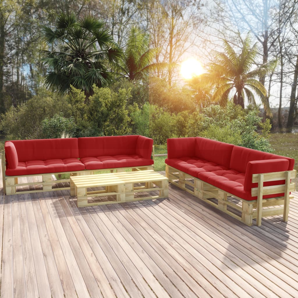 6-tlg. Paletten-Lounge-Set Grün Imprägniertes Kiefernholz
