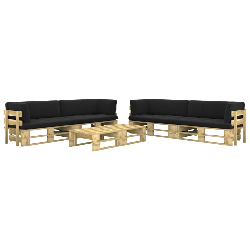 6-tlg. Paletten-Lounge-Set Grün Imprägniertes Kiefernholz