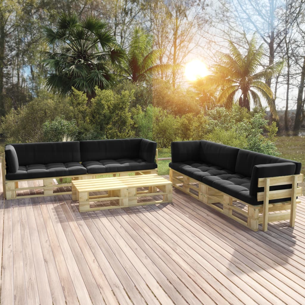 6-tlg. Paletten-Lounge-Set Grün Imprägniertes Kiefernholz