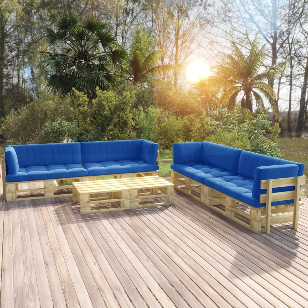 6-tlg. Paletten-Lounge-Set Grün Imprägniertes Kiefernholz