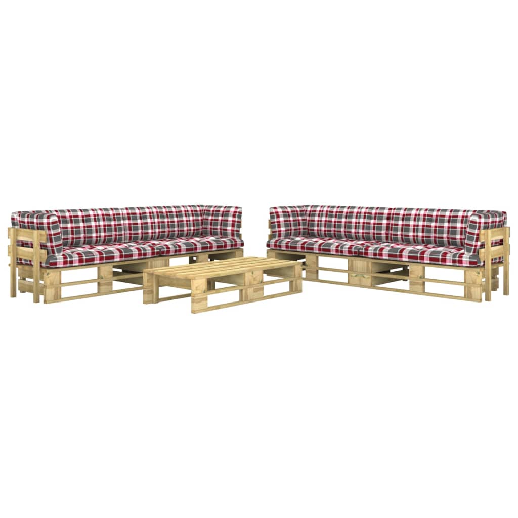 6-tlg. Paletten-Lounge-Set Grün Imprägniertes Kiefernholz