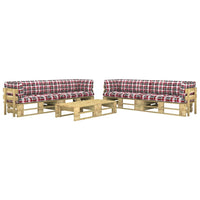 Thumbnail for 6-tlg. Paletten-Lounge-Set Grün Imprägniertes Kiefernholz