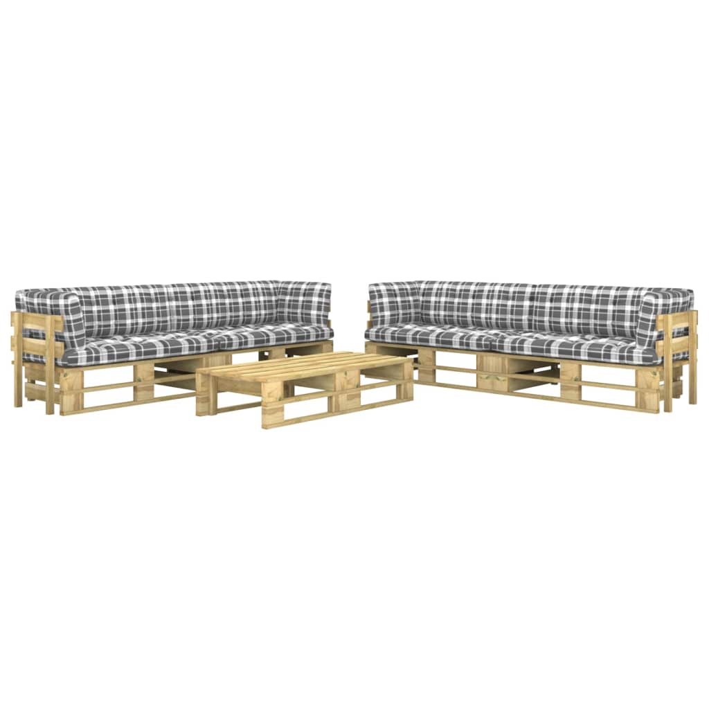6-tlg. Paletten-Lounge-Set Grün Imprägniertes Kiefernholz