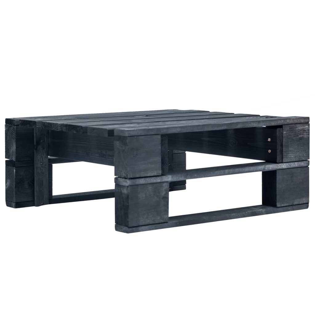6-tlg. Paletten-Lounge-Set & Kissen Schwarz Kiefer Imprägniert