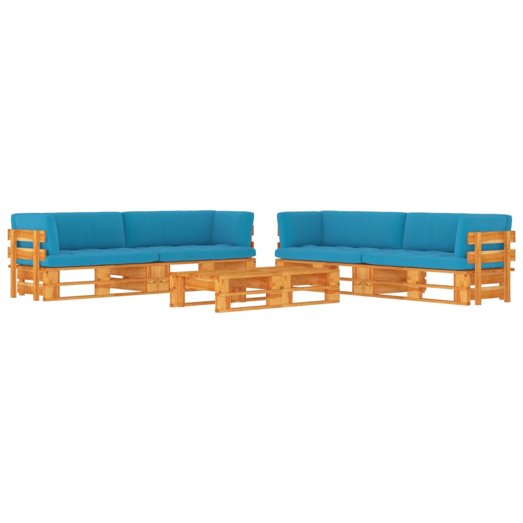 6-tlg. Paletten-Lounge-Set Honigbraun Kiefernholz Imprägniert