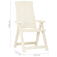 Thumbnail for Verstellbare Gartenstühle 2 Stk. Kunststoff Weiß